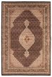 Bordered  Traditional Black Area rug 6x9 Indian Hand-knotted 355993