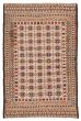 Bordered  Tribal Ivory Area rug 3x5 Afghan Flat-weave 356080
