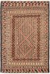 Bordered  Tribal Ivory Area rug 3x5 Afghan Flat-weave 356093