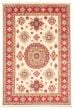 Bordered  Traditional Ivory Area rug 5x8 Afghan Hand-knotted 359519