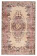 Bordered  Vintage Ivory Area rug 3x5 Turkish Hand-knotted 363630