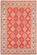 Bordered  Traditional Red Area rug 6x9 Afghan Hand-knotted 363684
