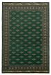 Bordered  Traditional Green Area rug 6x9 Pakistani Hand-knotted 364229