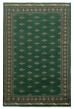 Bordered  Traditional Green Area rug 6x9 Pakistani Hand-knotted 364234