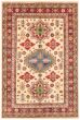 Bordered  Traditional Ivory Area rug 5x8 Afghan Hand-knotted 364373