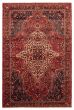 Bordered  Traditional Red Area rug 6x9 Persian Hand-knotted 366011