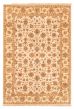 Bordered  Traditional Ivory Area rug 5x8 Indian Hand-knotted 369379