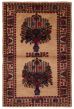 Bordered  Tribal Brown Area rug 3x5 Afghan Hand-knotted 372644