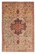 Bordered  Traditional Green Area rug 5x8 Persian Hand-knotted 380226