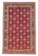 Bordered  Tribal Red Area rug 6x9 Turkish Hand-knotted 381539