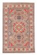 Bordered  Geometric Ivory Area rug 3x5 Afghan Hand-knotted 382029