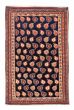 Bordered  Tribal Blue Area rug 3x5 Turkish Hand-knotted 385552