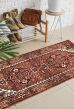 Bordered  Traditional Brown Runner rug 6-ft-runner Indian Hand-knotted 386981