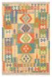 Flat-weaves & Kilims  Geometric Green Area rug 3x5 Turkish Flat-Weave 389450