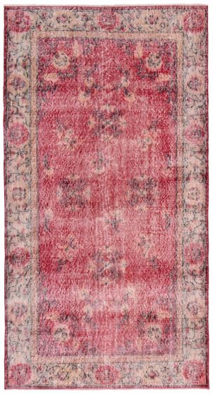 Bordered  Vintage Red Area rug 3x5 Turkish Hand-knotted 363658