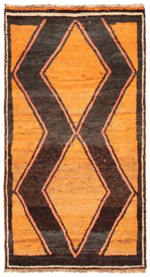 Gabbeh  Tribal Orange Area rug 3x5 Indian Hand-knotted 370382