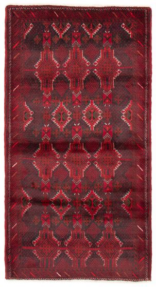 Bordered  Tribal Red Area rug 3x5 Afghan Hand-knotted 388990