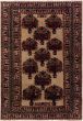 Bordered  Tribal Brown Area rug 6x9 Afghan Hand-knotted 280224