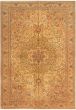 Bordered  Traditional Ivory Area rug 6x9 Turkish Hand-knotted 280897