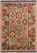 Bordered  Tribal Brown Area rug 6x9 Turkish Flat-weave 285924