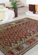 Bordered  Tribal Red Area rug 6x9 Turkish Flat-weave 286013