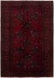 Bordered  Tribal Red Area rug 6x9 Afghan Hand-knotted 299810