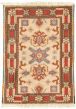 Bordered  Tribal Ivory Area rug 2x3 Indian Hand-knotted 324964