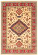 Bordered  Traditional Ivory Area rug 5x8 Afghan Hand-knotted 326230