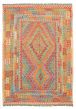 Bordered  Geometric Multi Area rug 6x9 Turkish Flat-weave 329305