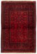 Bordered  Tribal Red Area rug 3x5 Afghan Hand-knotted 330280