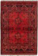 Bordered  Tribal Red Area rug 3x5 Afghan Hand-knotted 330294