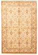 Bordered  Traditional Ivory Area rug 5x8 Afghan Hand-knotted 331242