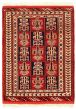 Bordered  Tribal Red Area rug 3x5 Turkmenistan Hand-knotted 334577