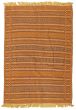 Bordered  Stripes Brown Area rug 3x5 Turkish Flat-weave 334651