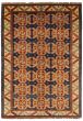Bordered  Tribal Blue Area rug 6x9 Afghan Hand-knotted 338148