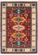 Bordered  Traditional Red Area rug 5x8 Indian Hand-knotted 340974