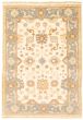 Bordered  Traditional Ivory Area rug 3x5 Indian Hand-knotted 344002