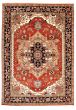 Bordered  Traditional Brown Area rug 10x14 Indian Hand-knotted 344179