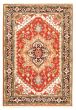 Bordered  Traditional Red Area rug 3x5 Indian Hand-knotted 344886
