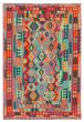 Bordered  Traditional Purple Area rug 6x9 Turkish Flat-weave 345956
