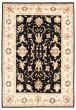 Bordered  Traditional Black Area rug 5x8 Afghan Hand-knotted 346643