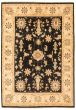 Bordered  Traditional Black Area rug 4x6 Afghan Hand-knotted 346703