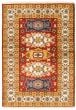 Bordered  Traditional Brown Area rug 3x5 Indian Hand-knotted 346899
