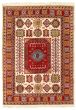 Bordered  Traditional Ivory Area rug 4x6 Indian Hand-knotted 347326