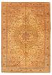 Bordered  Traditional Ivory Area rug 6x9 Turkish Hand-knotted 347723
