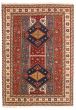 Bordered  Traditional Brown Area rug 5x8 Indian Hand-knotted 348580