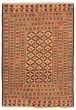 Bordered  Tribal Yellow Area rug 3x5 Afghan Flat-weave 356281