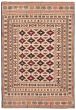 Bordered  Tribal Ivory Area rug 3x5 Afghan Flat-weave 356377