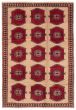 Bordered  Tribal Brown Area rug 6x9 Afghan Hand-knotted 358183