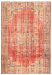 Bordered  Vintage Red Area rug 5x8 Turkish Hand-knotted 358984